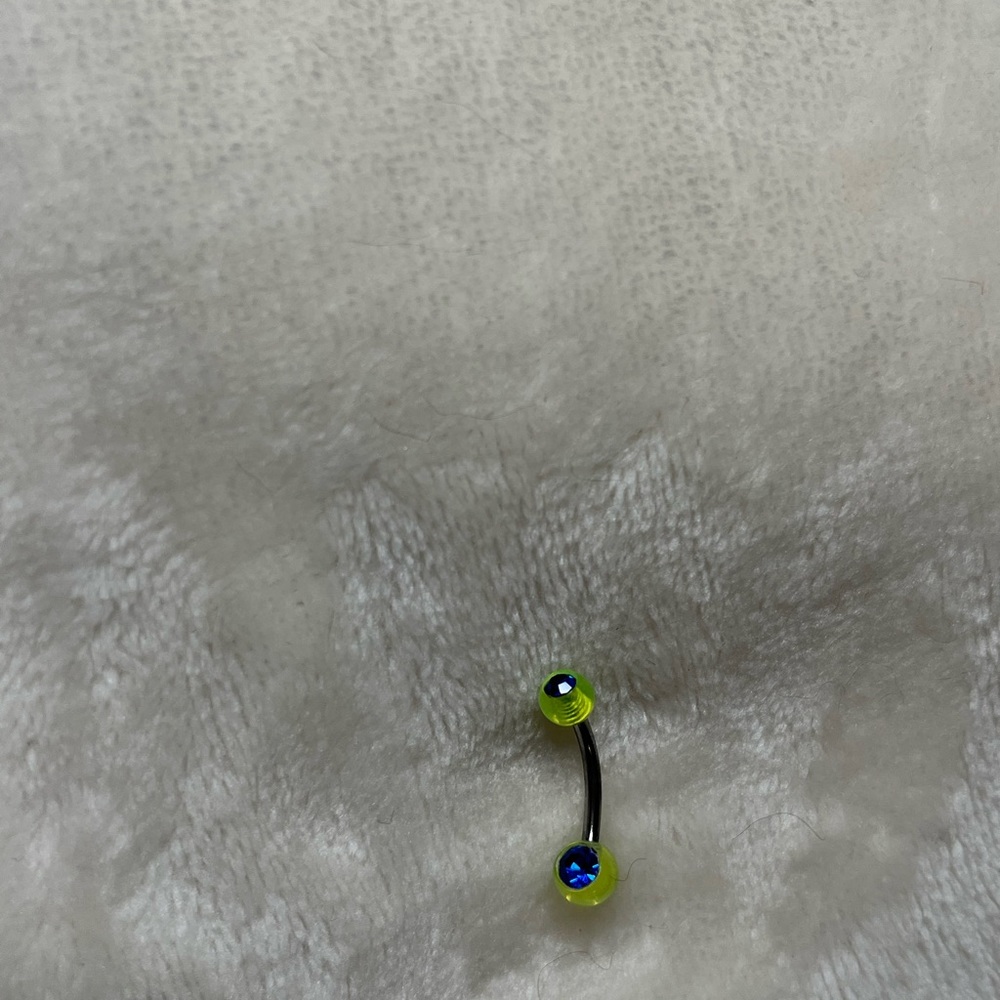 Lime green/Blue belly Ring